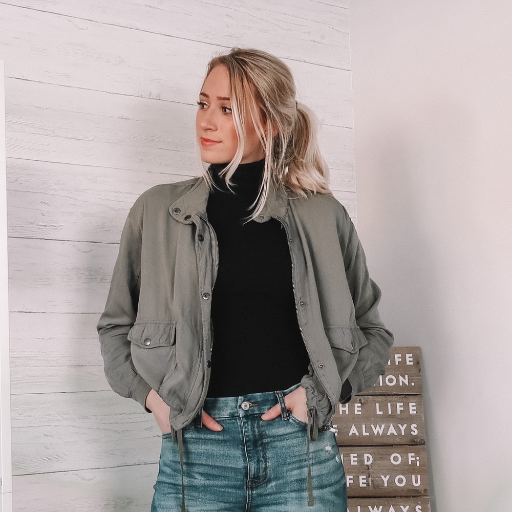 Army green lightweight jacket